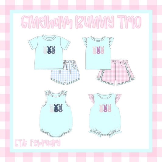 Gingham Bunny Trios