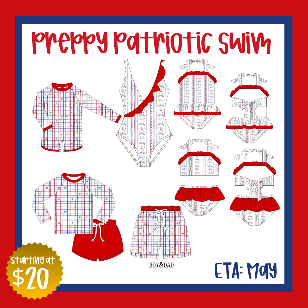 Preppy Patriotic Swim - Children’s Sizes