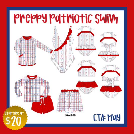 Preppy Patriotic Swim - Children’s Sizes