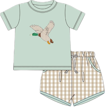 Boys Appliqued Short Sets