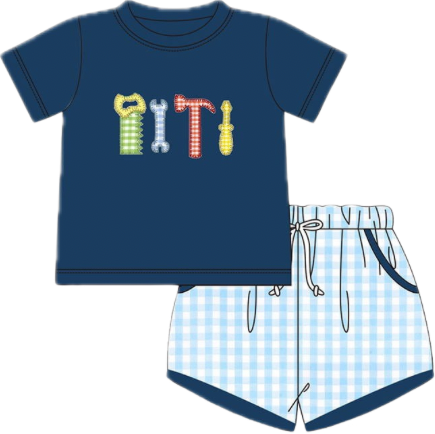 Boys Appliqued Short Sets