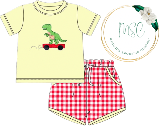 Boys Appliqued Short Sets