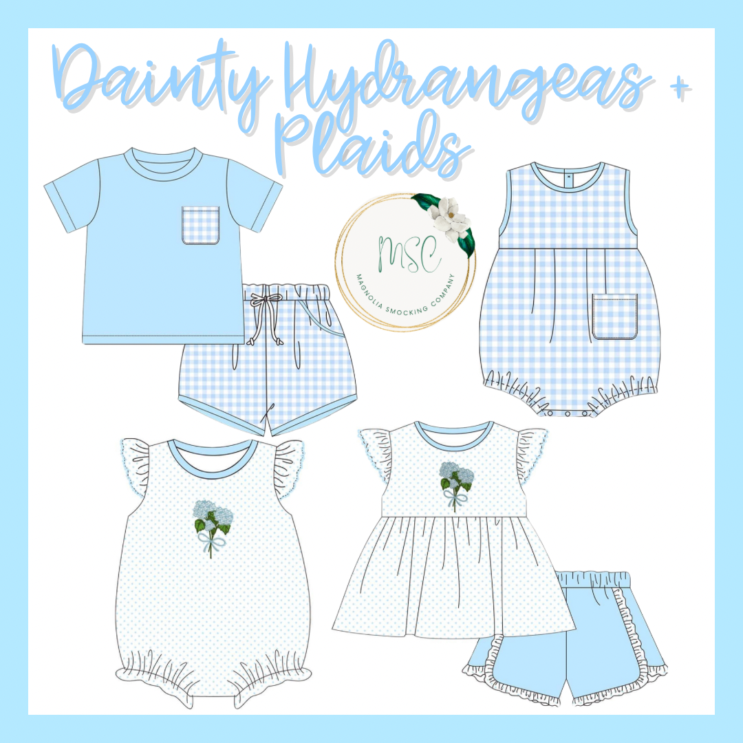 Dainty Hydrangeas + Plaids