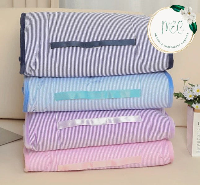 Monogrammed Seersucker Nap Mats