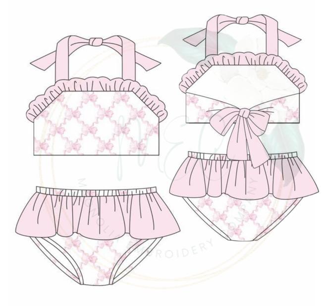 Pink Bow Swimmies