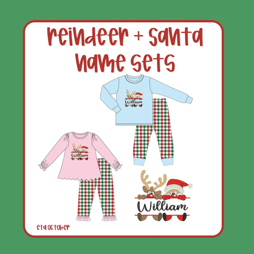 Reindeer + Santa Name Sets
