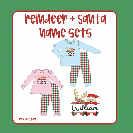 Reindeer + Santa Name Sets