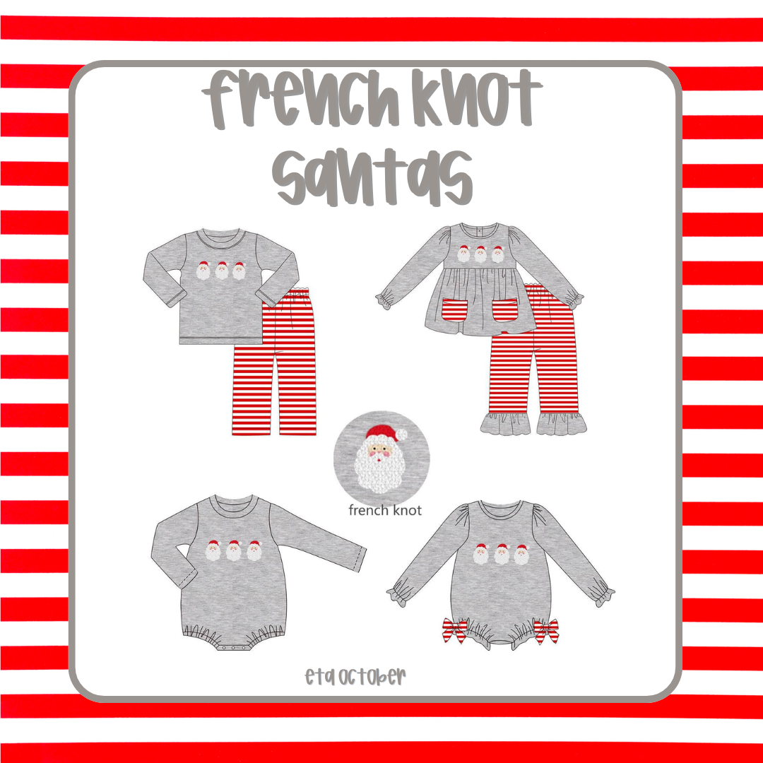 French Knot Santas