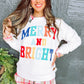 White Merry And Bright Cable Knit Pullover Sweatshirt