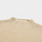 Oatmeal Patch Pocket Ribbed Knit Short Sleeve Sweater