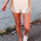 Apricot Color Block Split High Waist Shorts