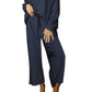 Navy Blue Ultra Loose Textured 2pcs Slouchy Outfit