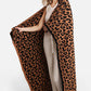 Luxury Soft Leopard Print Throw Blanket: Gray