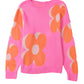 Flower Pattern Slouchy Sweater