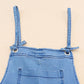 Sky Blue Grommet Tie Straps Casual Denim Romper