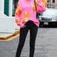 Flower Pattern Slouchy Sweater