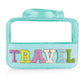 Mint Green TRAVEL Chenille Letter Clear PVC Makeup Bag