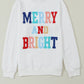 White Merry And Bright Cable Knit Pullover Sweatshirt