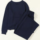 Navy Blue Ultra Loose Textured 2pcs Slouchy Outfit