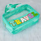 Mint Green TRAVEL Chenille Letter Clear PVC Makeup Bag