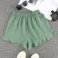 Green High Waist Pocketed Ruffle Shorts