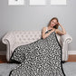 Luxury Soft Leopard Print Throw Blanket: Gray