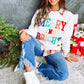 White Merry And Bright Cable Knit Pullover Sweatshirt