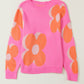 Flower Pattern Slouchy Sweater