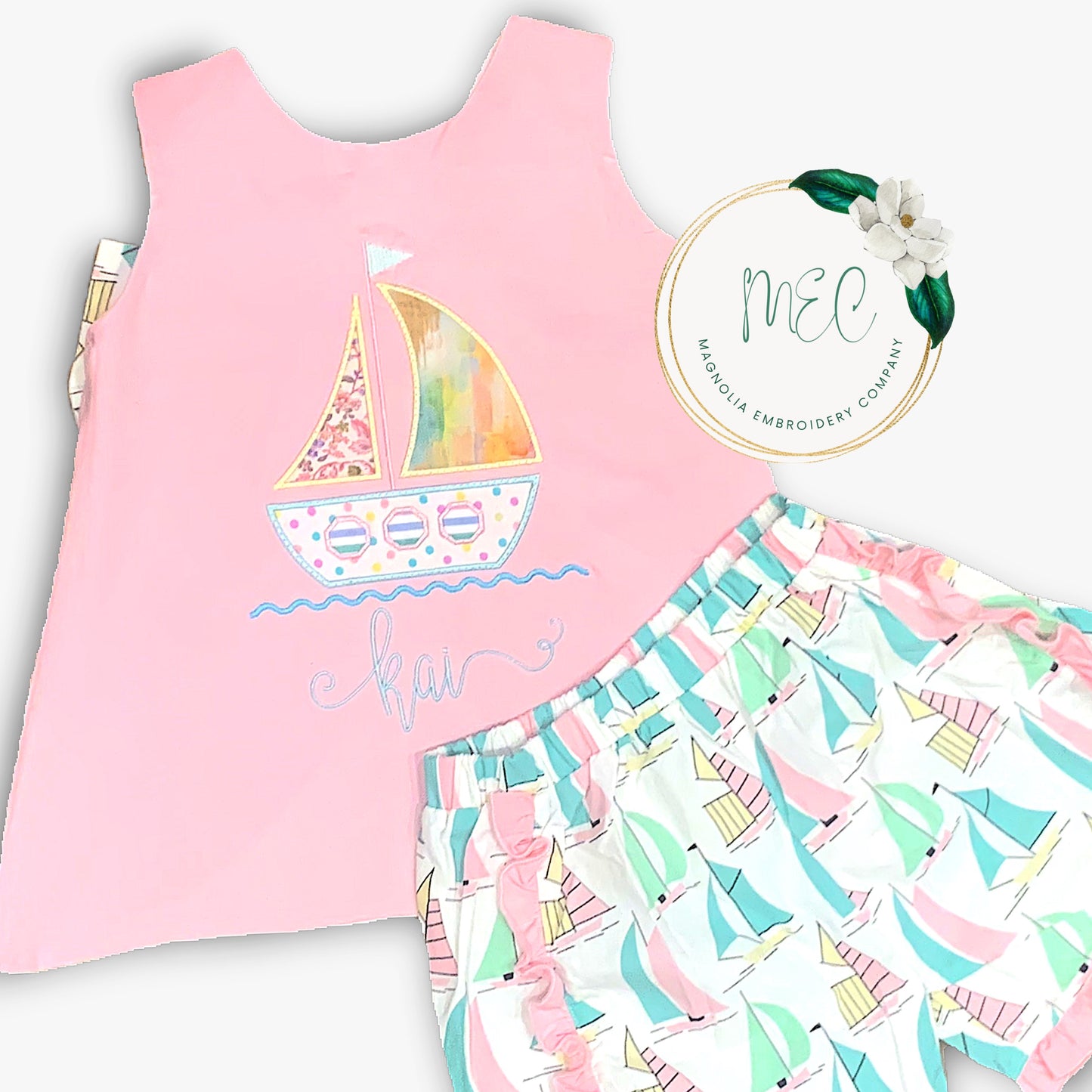 Girls Sailboat Short Set