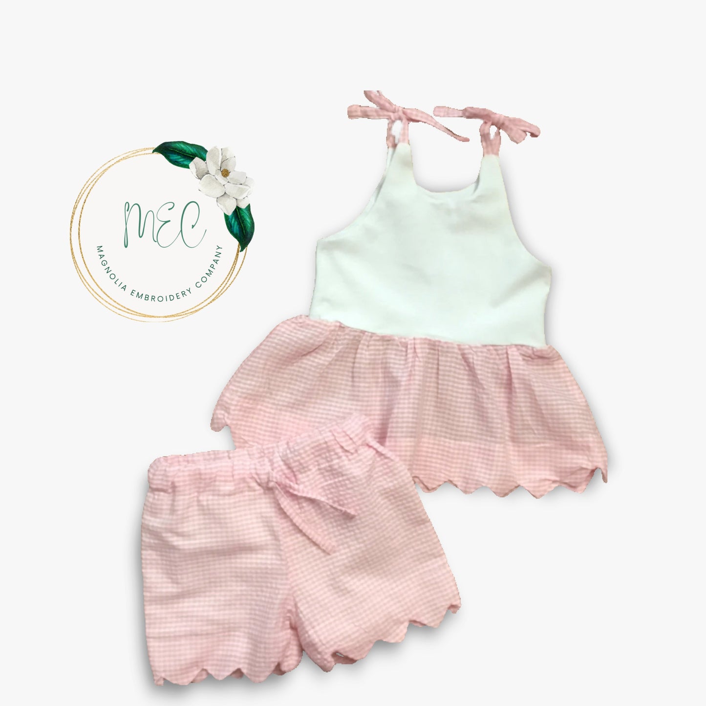 Seersucker Scalloped Short Set