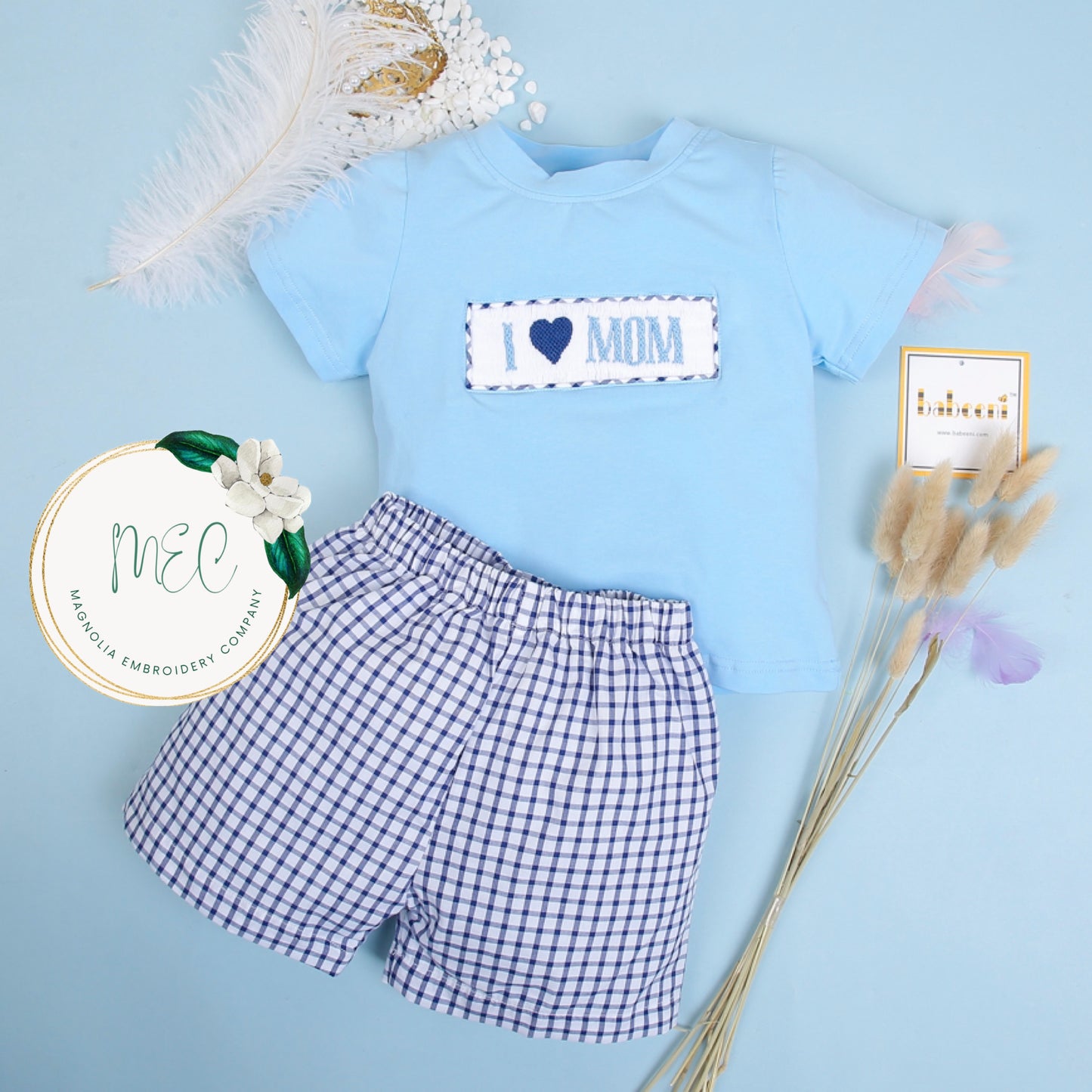 Boys "I 💙 Mom" Shorts Set