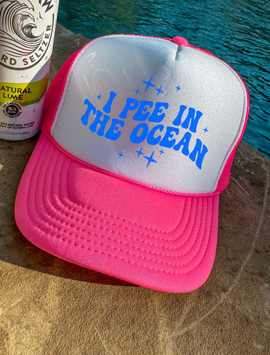 I Pee In Ocean Trucker Hat