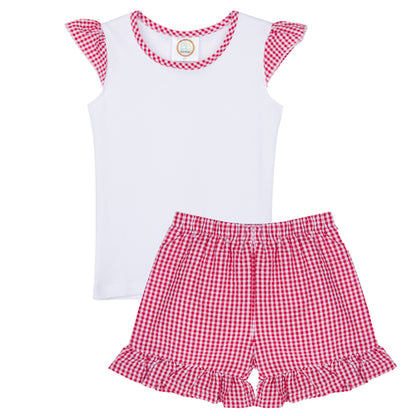 Girls Custom Gingham Short Set