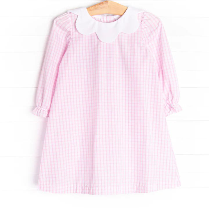 Customizable Pink Windowpane Dress