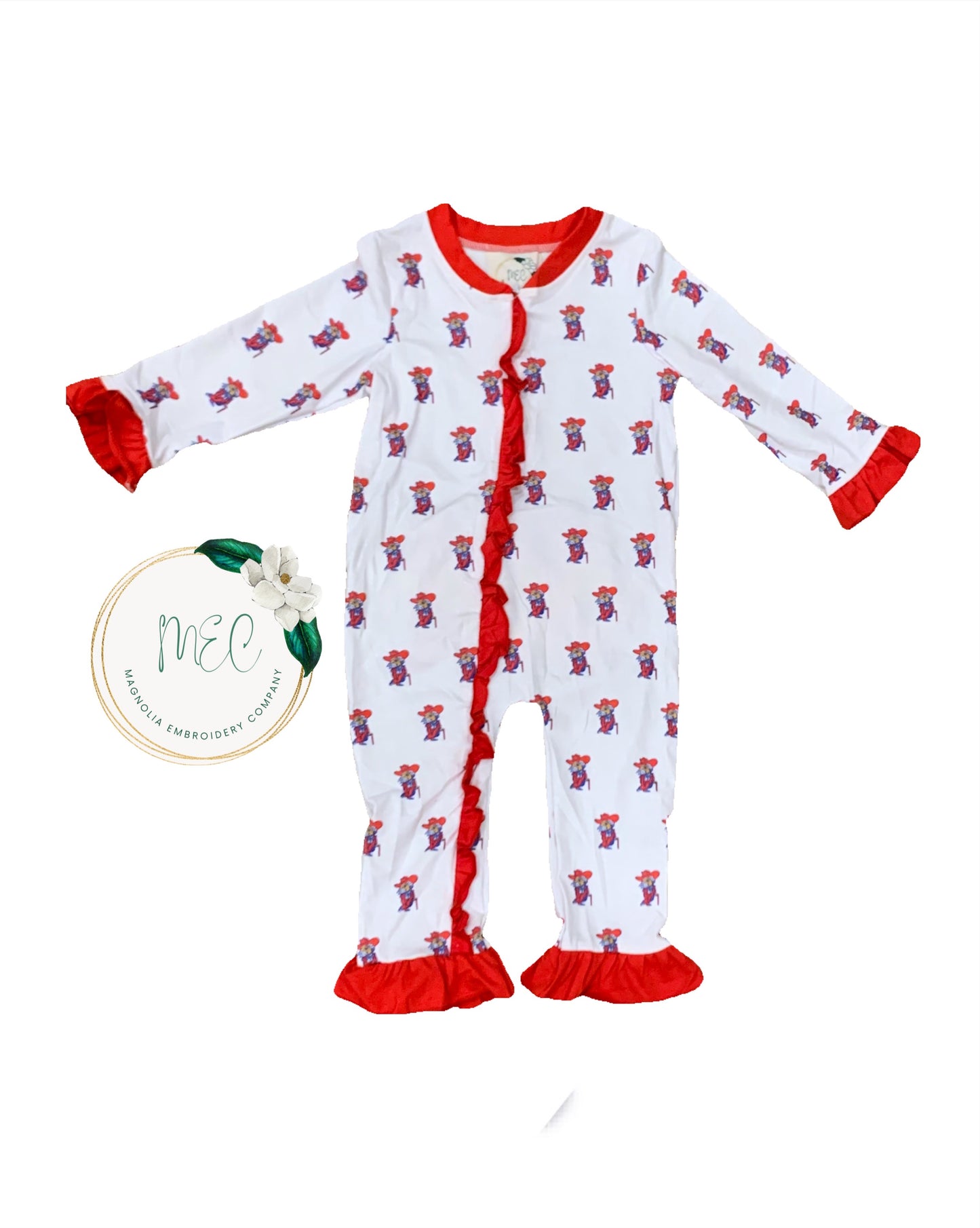 Ole Miss 1pc Girls Sleeper - Red