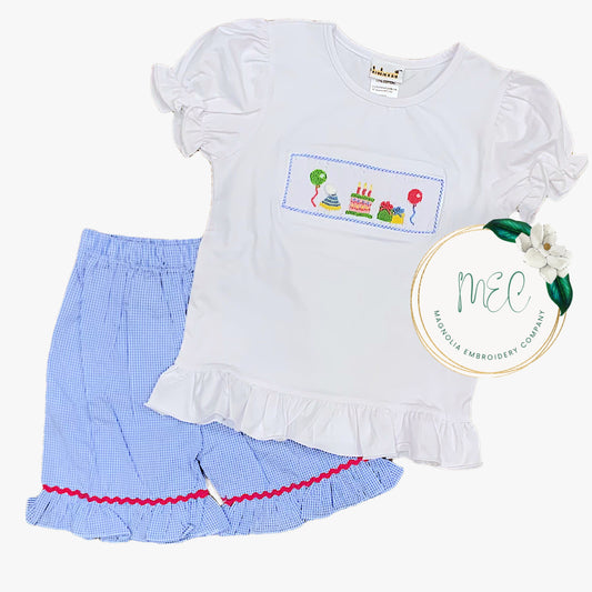 Smocked Birthday 2pc Set