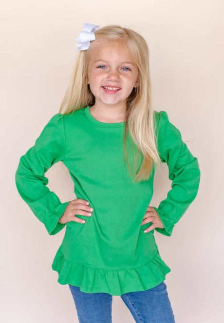 Toddler Girls Appliquéd Ruffle Long Sleeve Tee