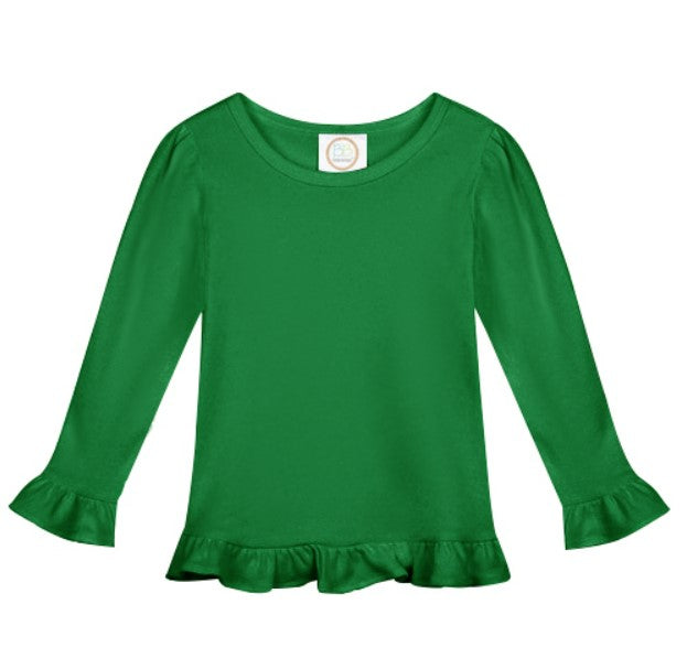 Toddler Girls Appliquéd Ruffle Long Sleeve Tee