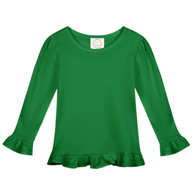 Toddler Girls Embroidered Ruffle Long Sleeve Tee