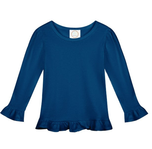 Toddler Girls Appliquéd Ruffle Long Sleeve Tee