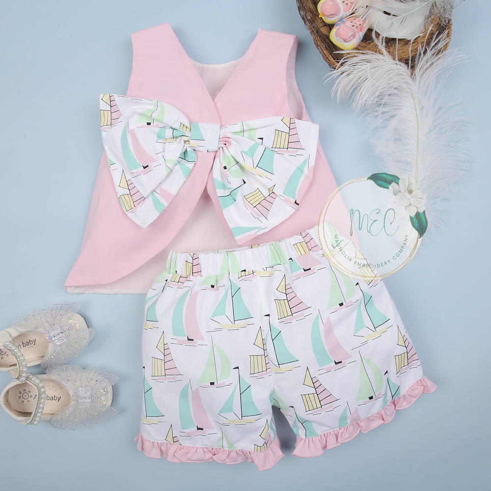 Girls Sailboat Short Set