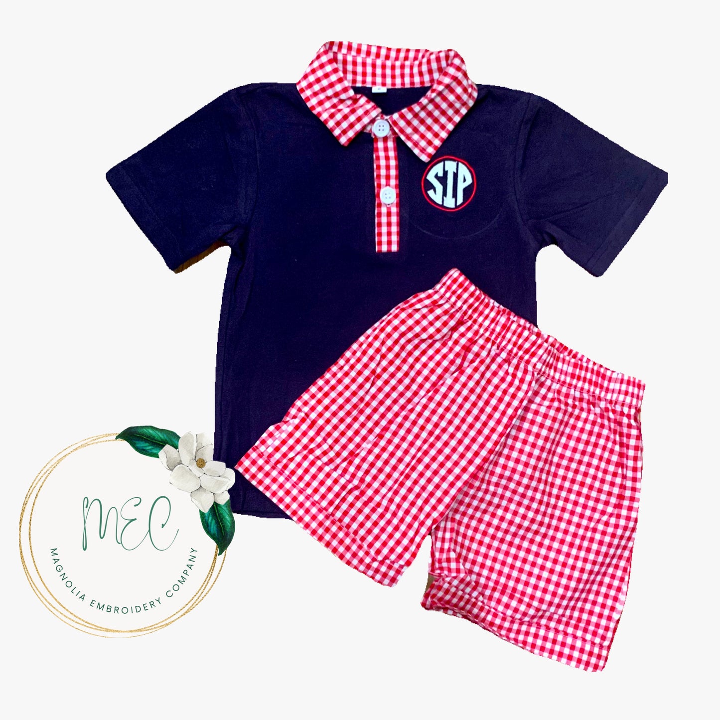 Boys Monogrammed Short Set