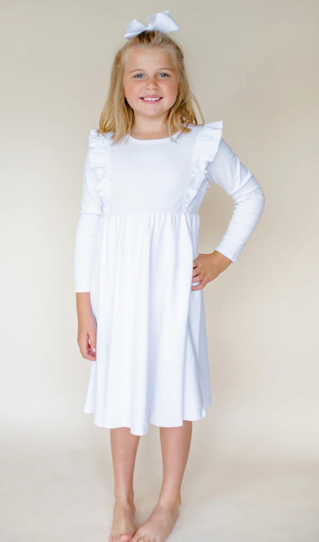 Long Sleeve Twirl Empire Waist Dress