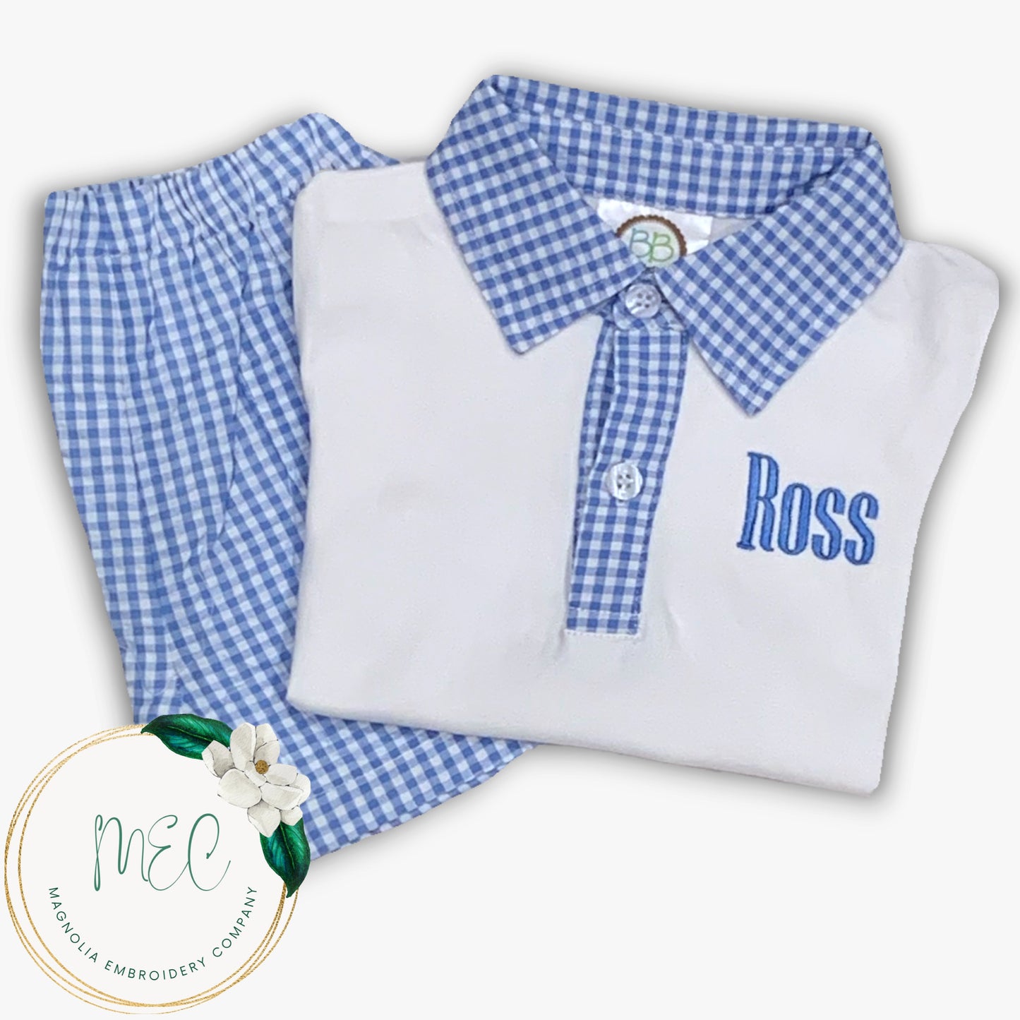 Boys Monogrammed Short Set