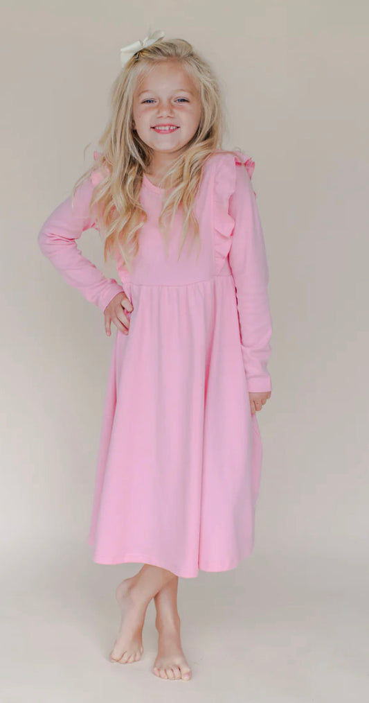 Long Sleeve Twirl Empire Waist Dress