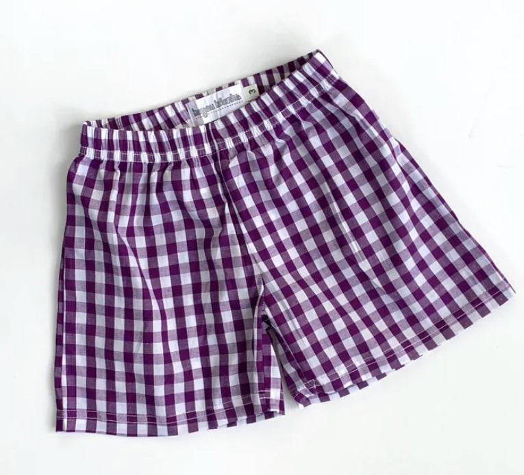 Boys Cotton Gingham Shorts