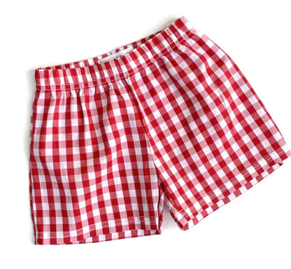 Boys Cotton Gingham Shorts