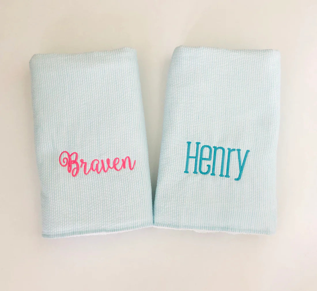 Monogrammed Seersucker Towel