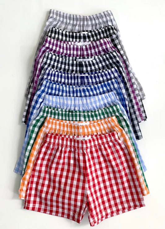 Boys Cotton Gingham Shorts