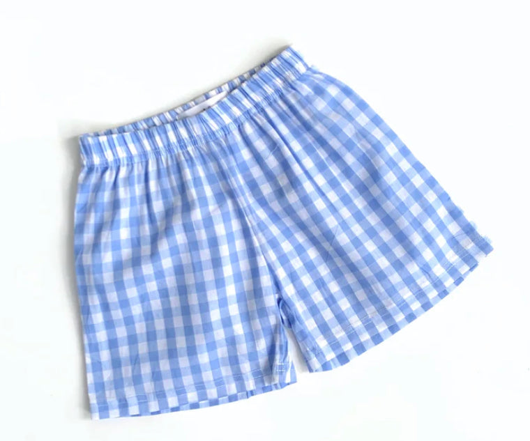 Boys Cotton Gingham Shorts